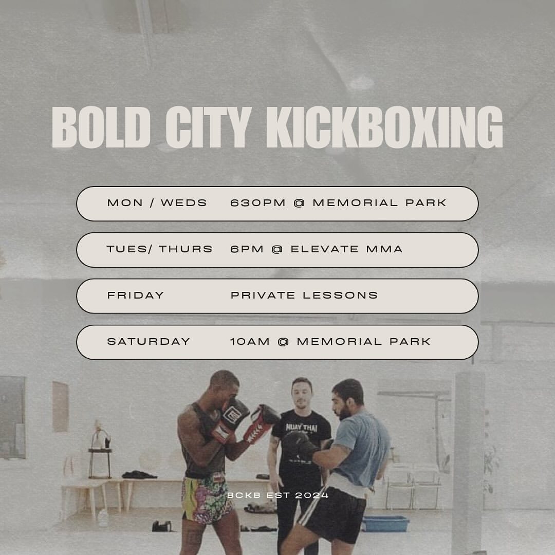 Bold City Kickboxing schedule